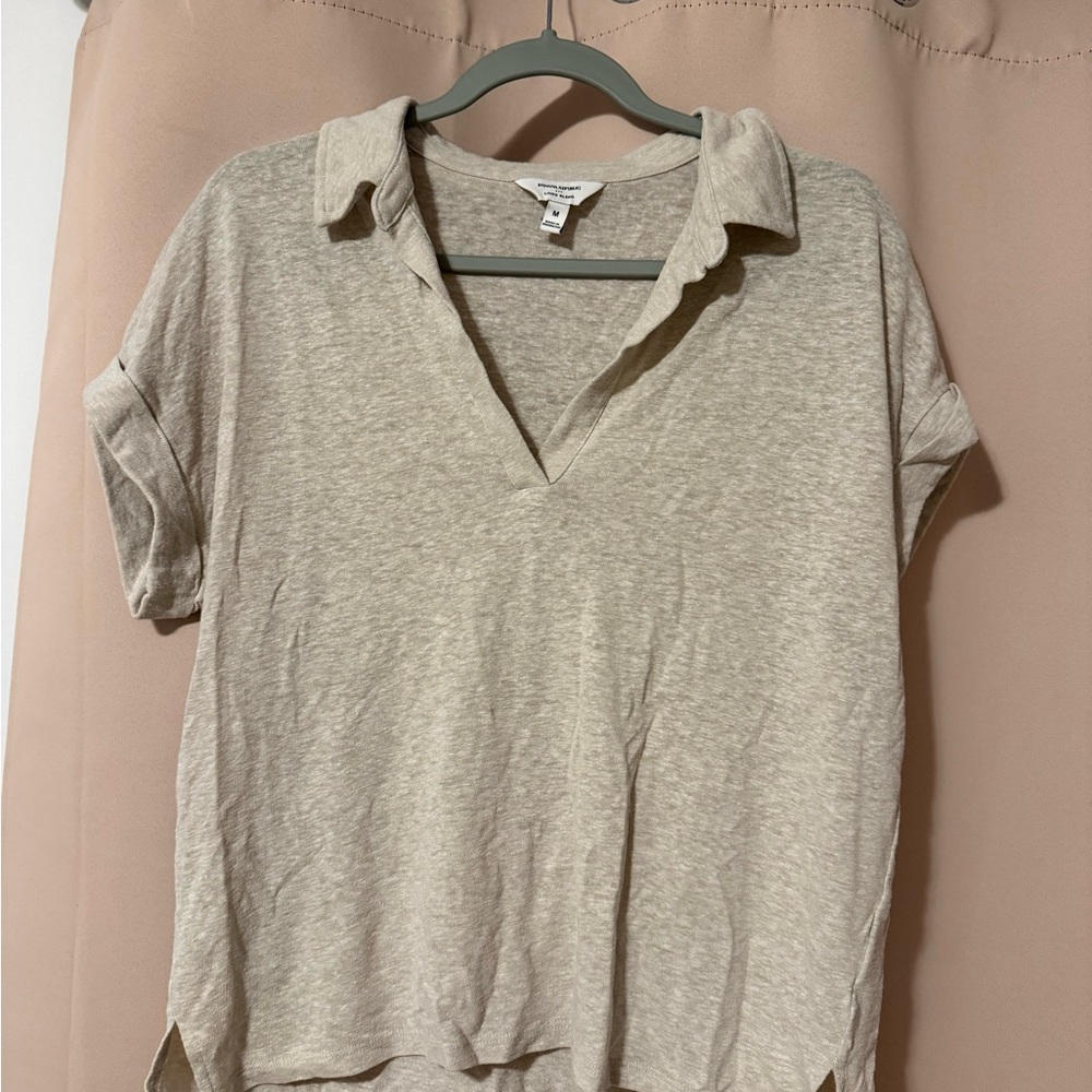Banana Republic Light Gray Short Sleeve Top